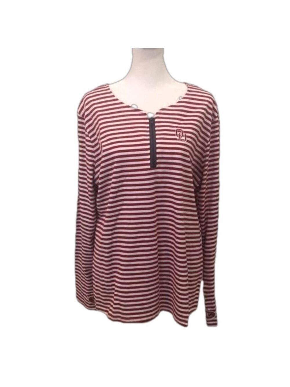 Emerson Street Clothing Oklahoma University quarter zip long sleeve top. L/XL